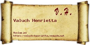 Valuch Henrietta névjegykártya